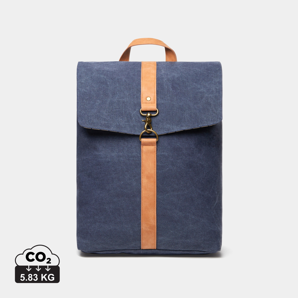 Sac à dos promotionnel en toile recyclée Bosler VINGA Bleu marine